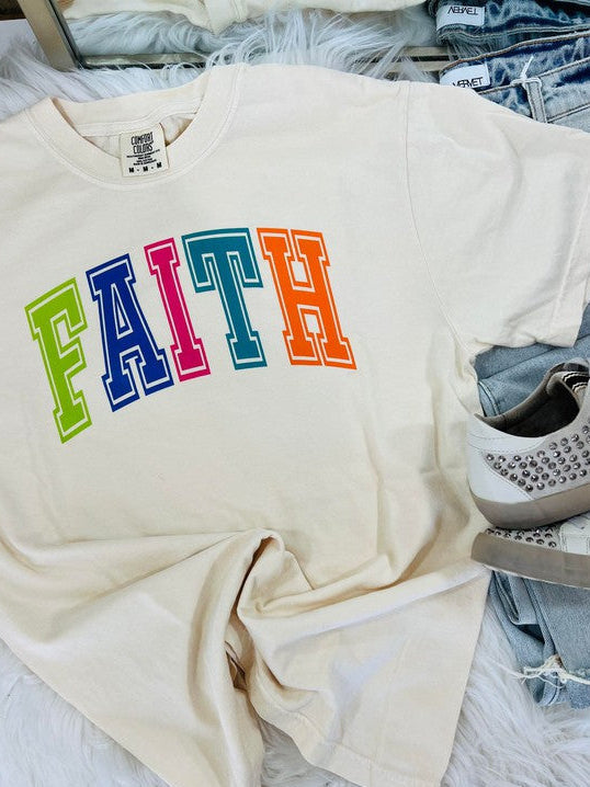 Faith Bright Multi Color Tee