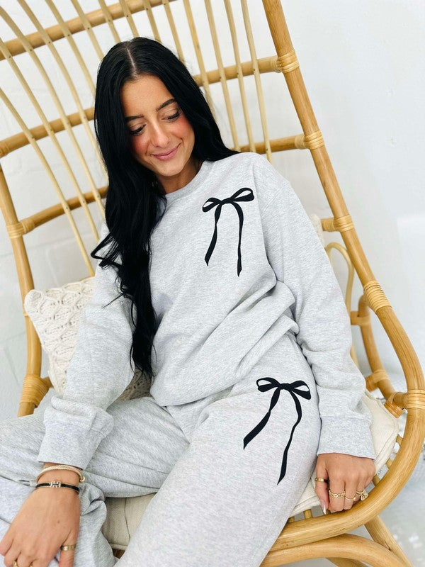 Puff Bow Sweatpants Set