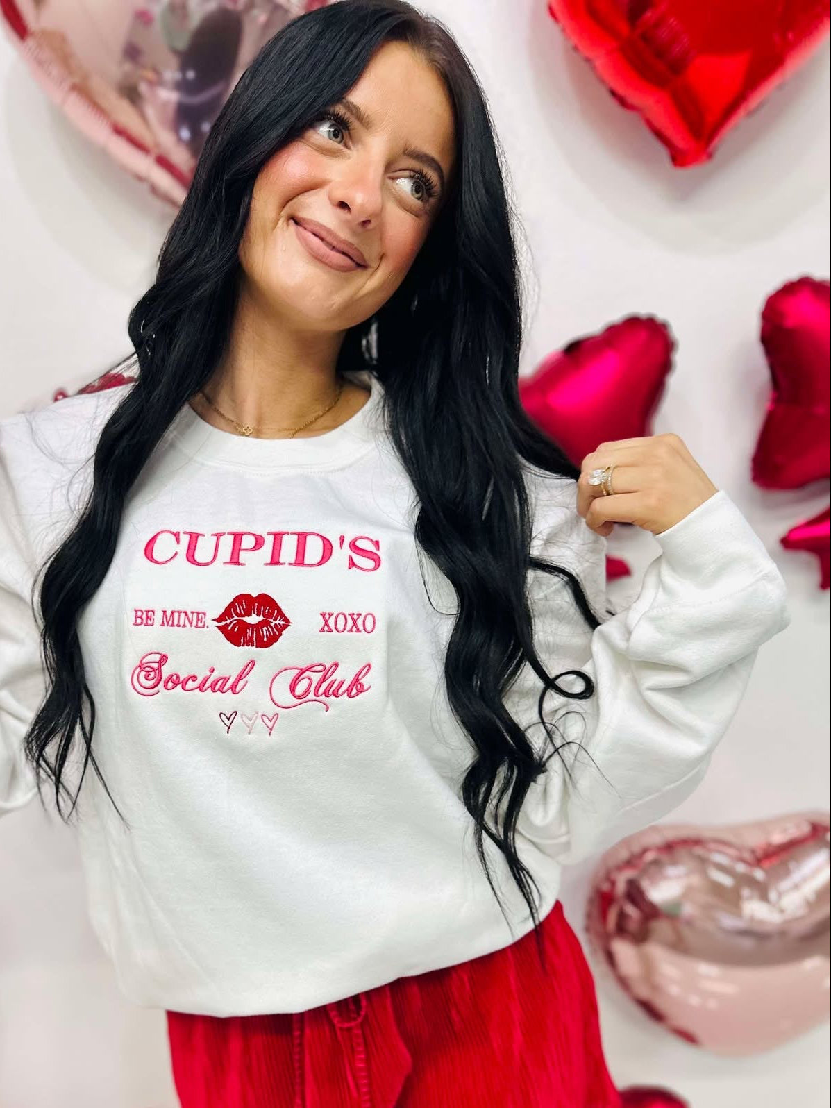 Cupid's Social Club Embroidered Sweatshirt
