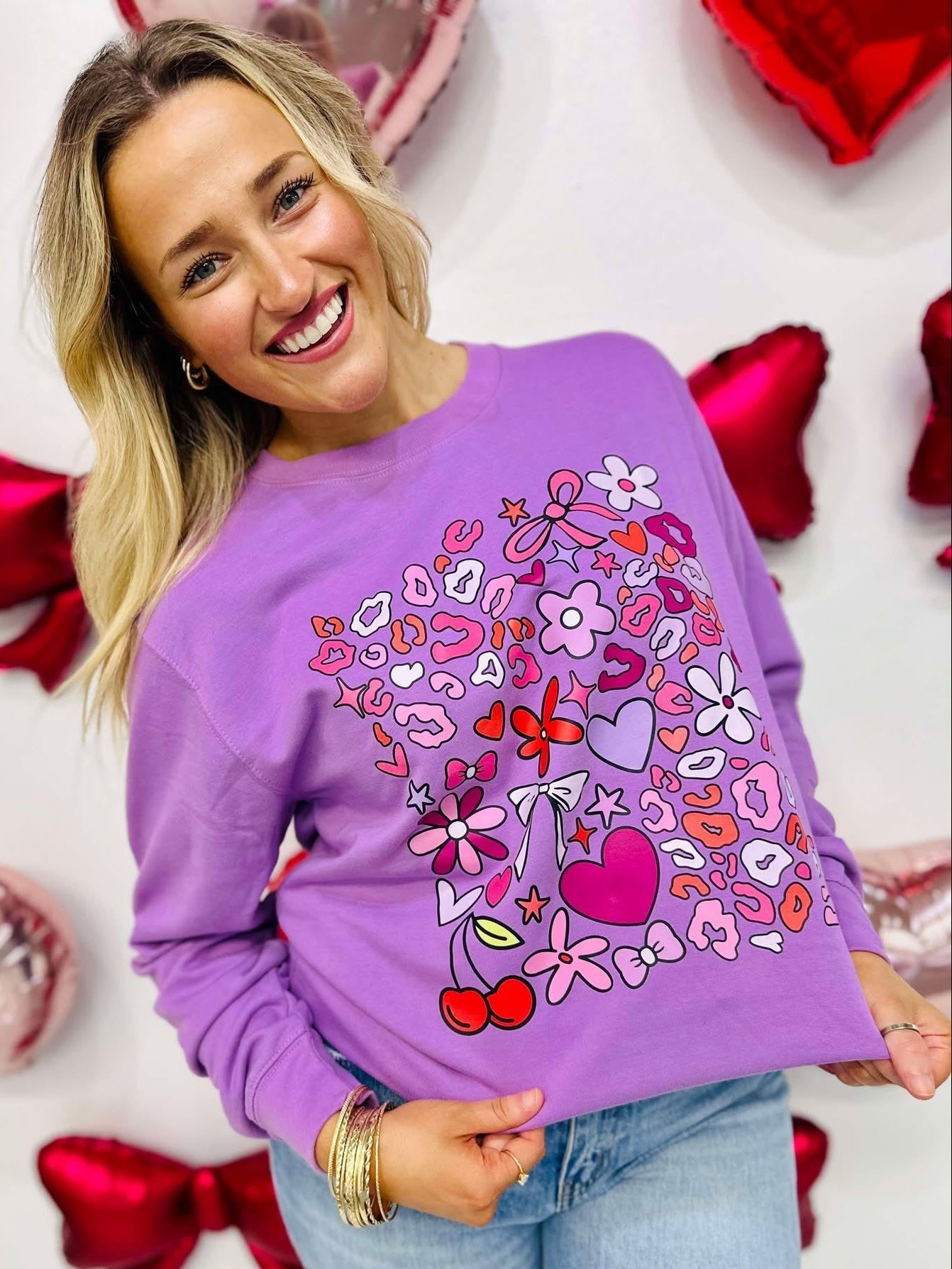 Valentine's Leopard Collage DTF Sweatshirt