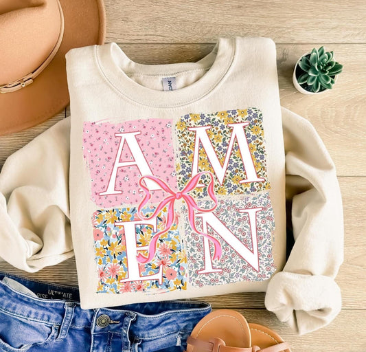 Amen Coquette Bow Patchwork DTF