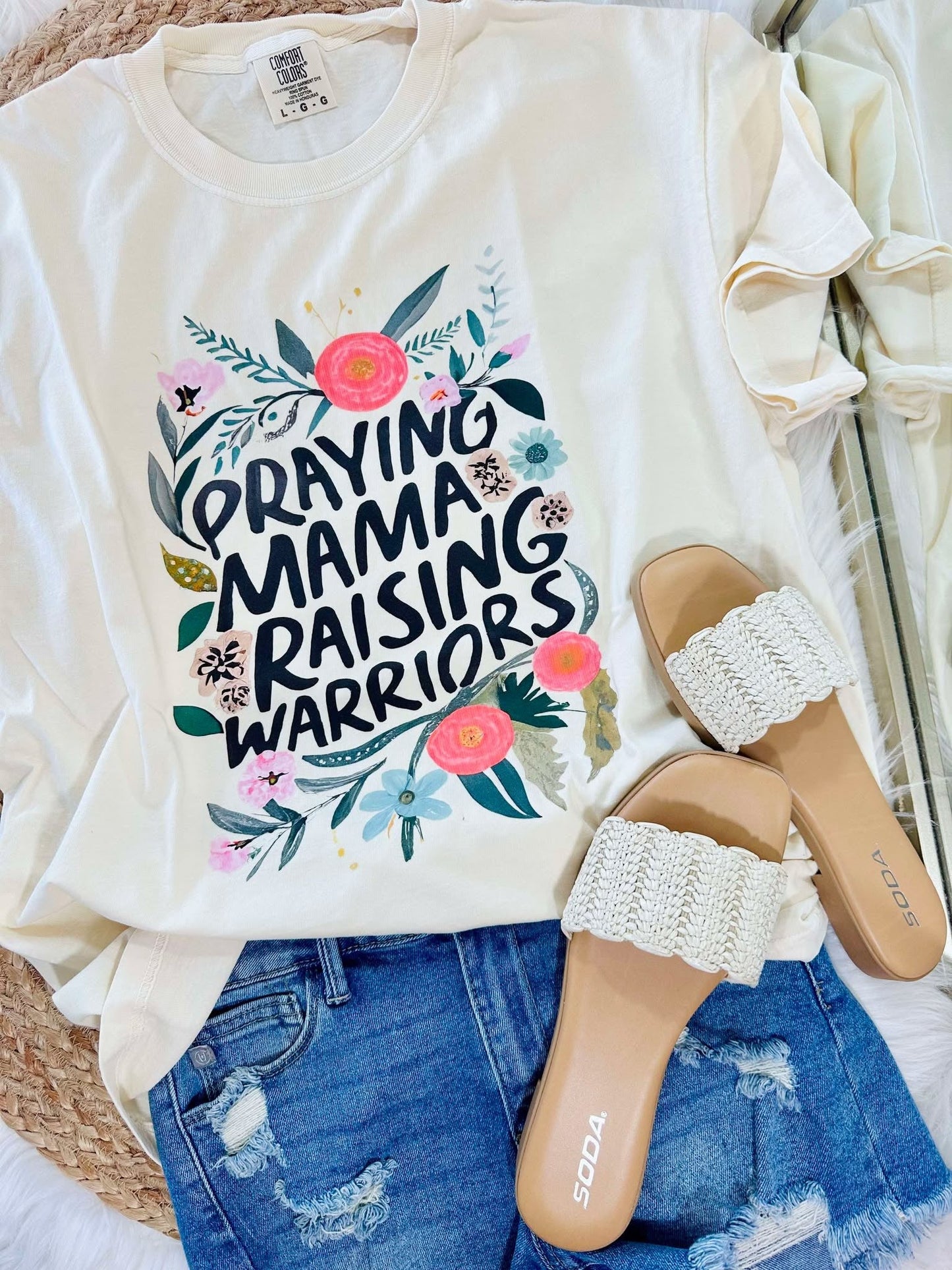 Praying Mama Raising Warriors Floral DTF