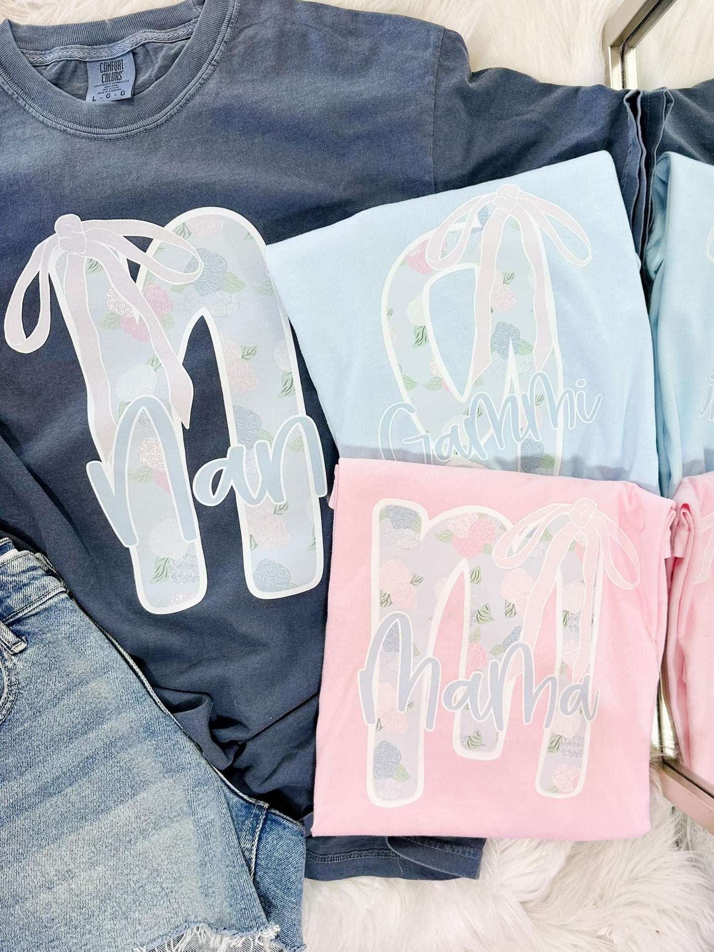 Custom Hydrangea Bow Letter Name DTF Top