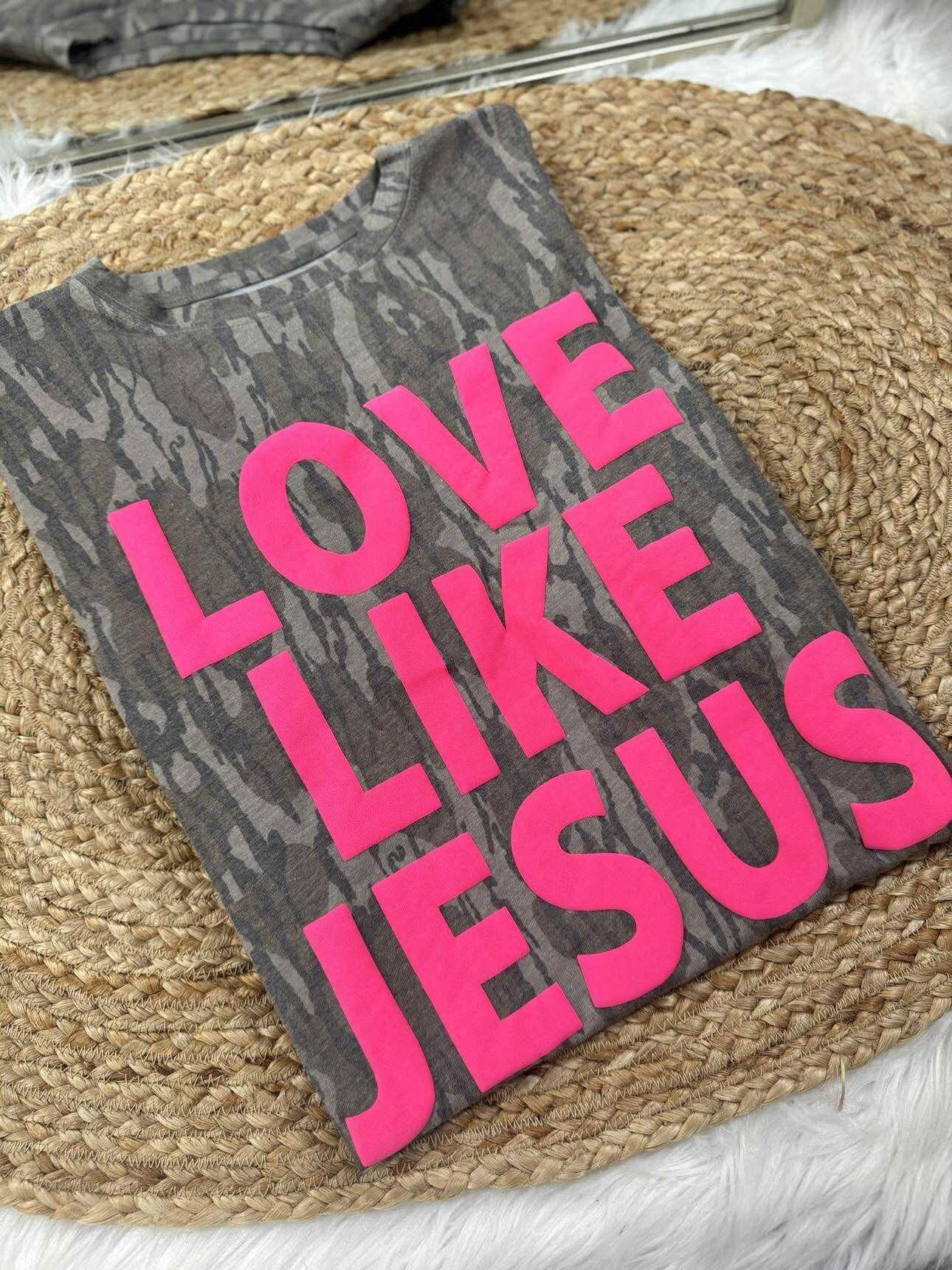 Love Like Jesus Puff Camo Tee