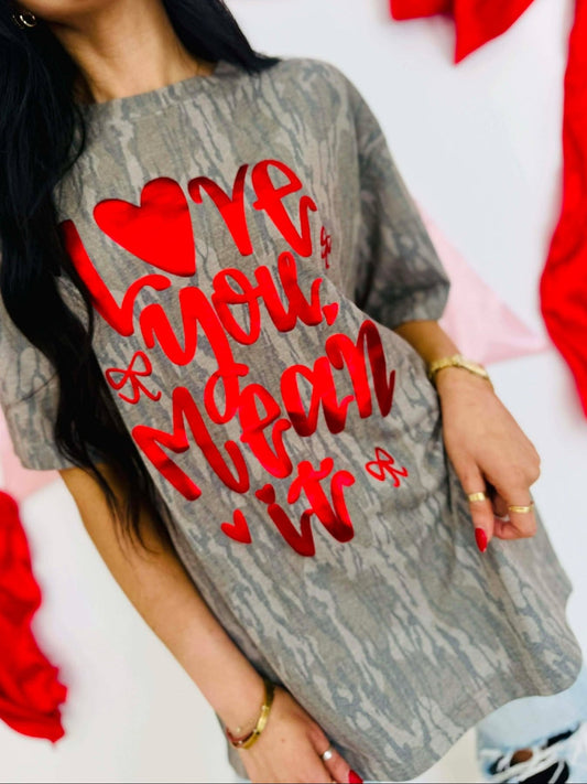 Love You Mean It Metallic Puff Vinyl Tee