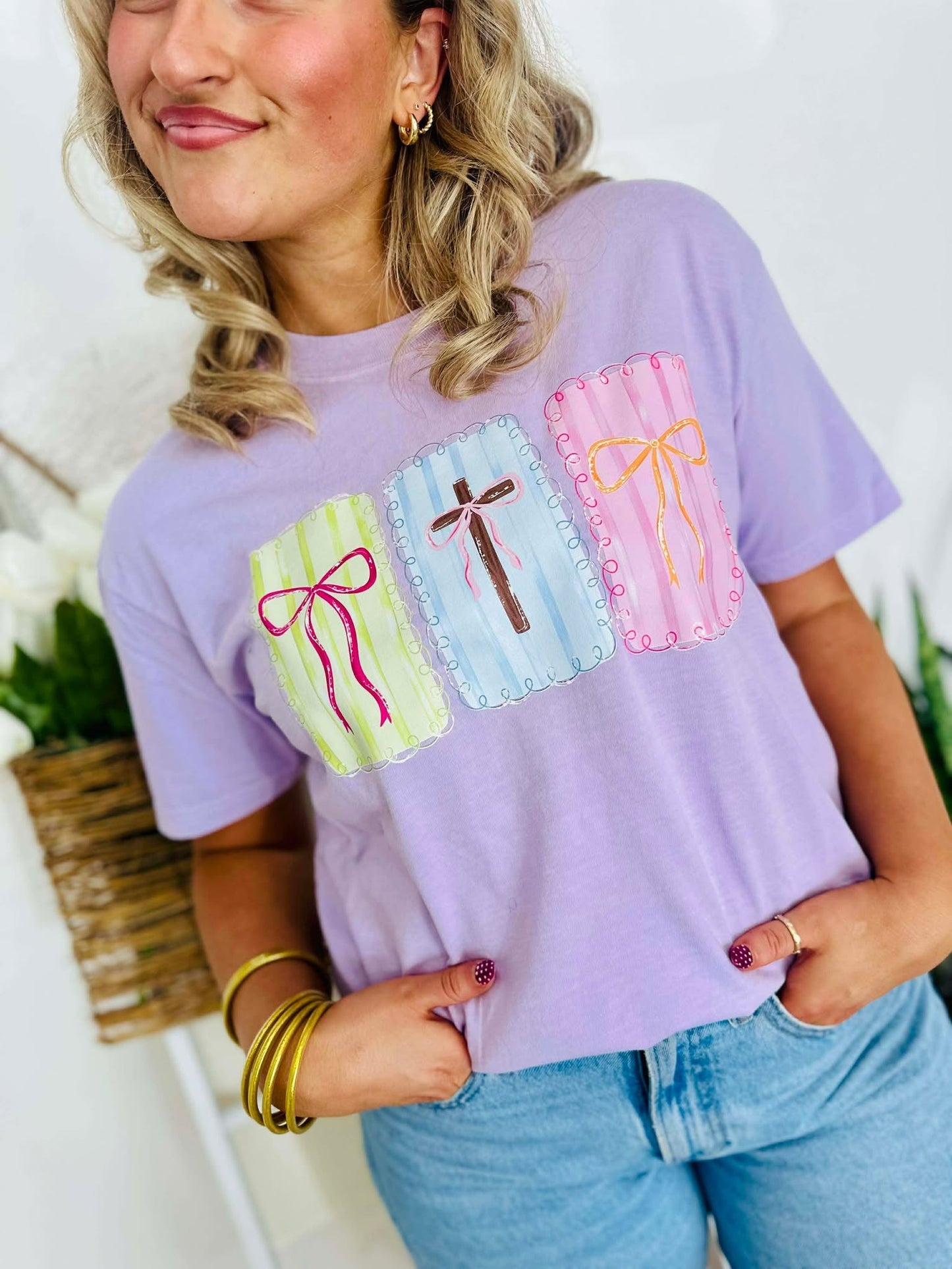 Faith Cross and Bow Trio DTF Design