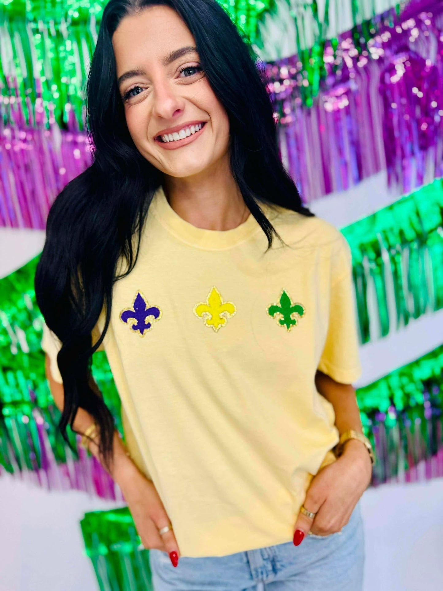 Fleur De Lis Trio Chenille Patch Tee