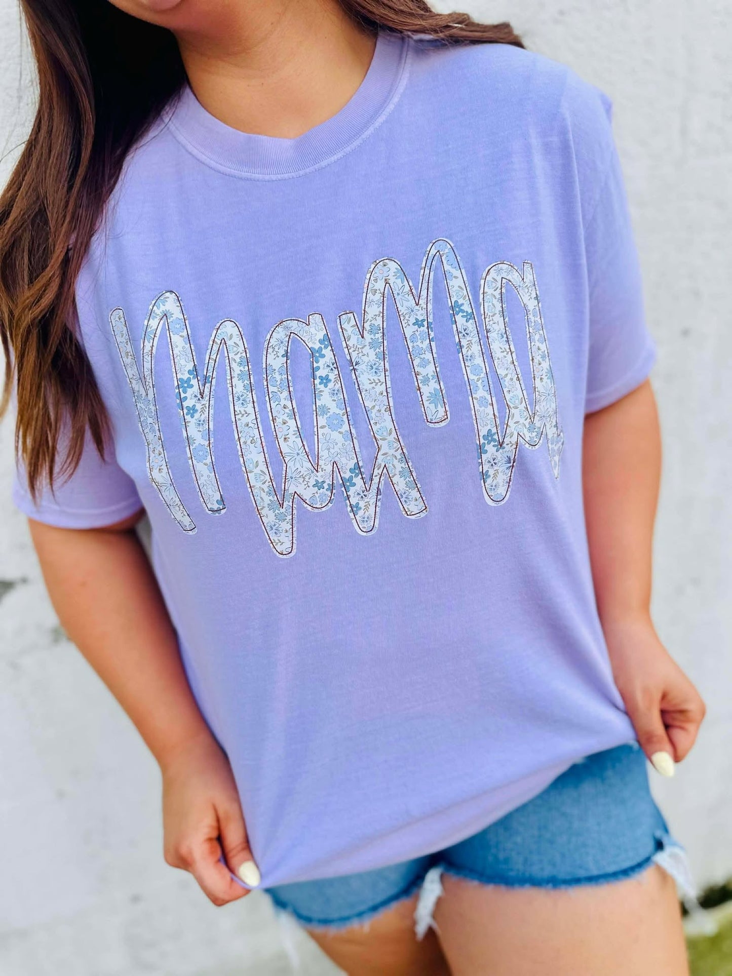 Purple Floral Custom DTF Graphic Top