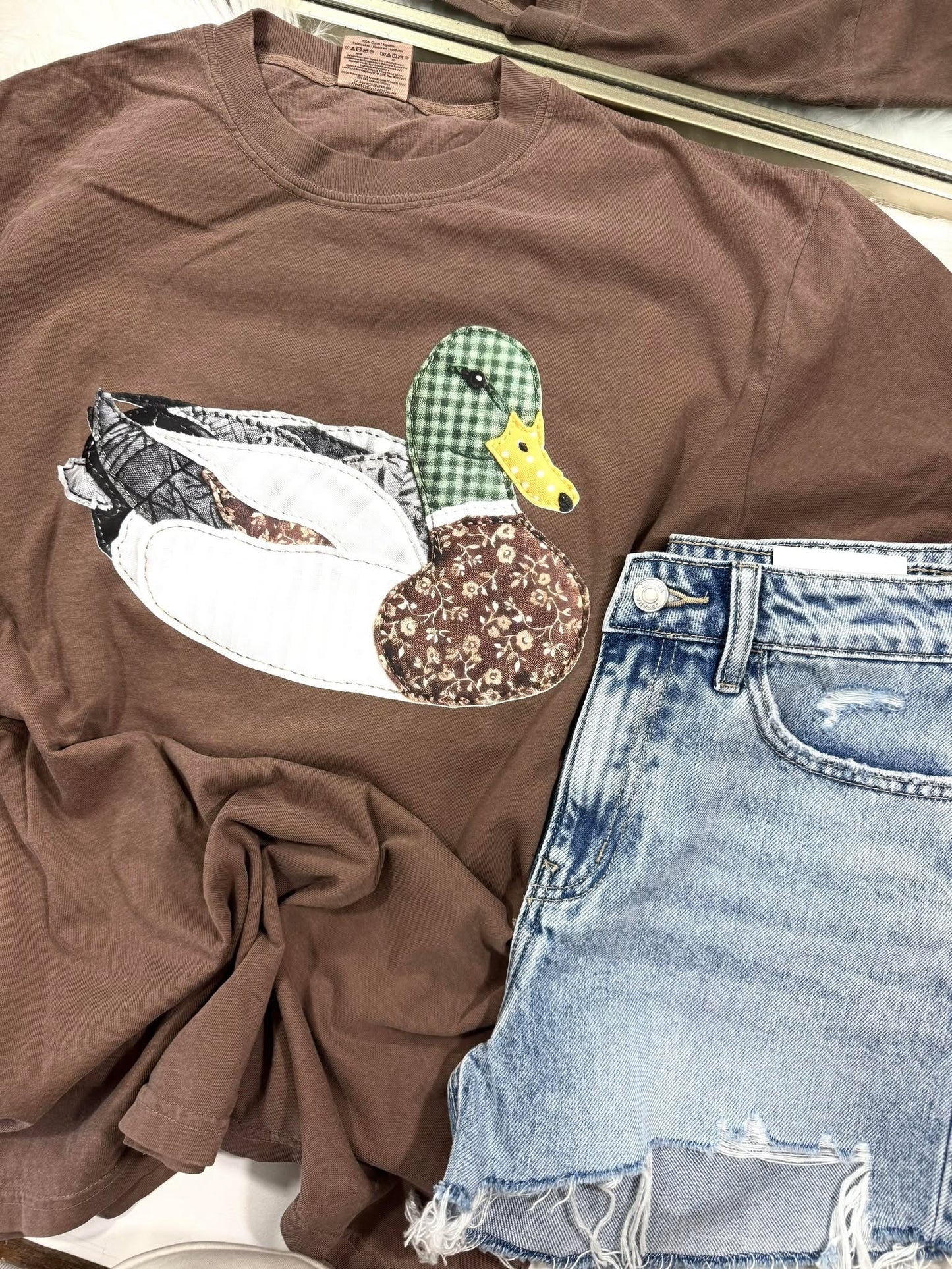 Patchwork Mallard Duck DTF Graphic Design