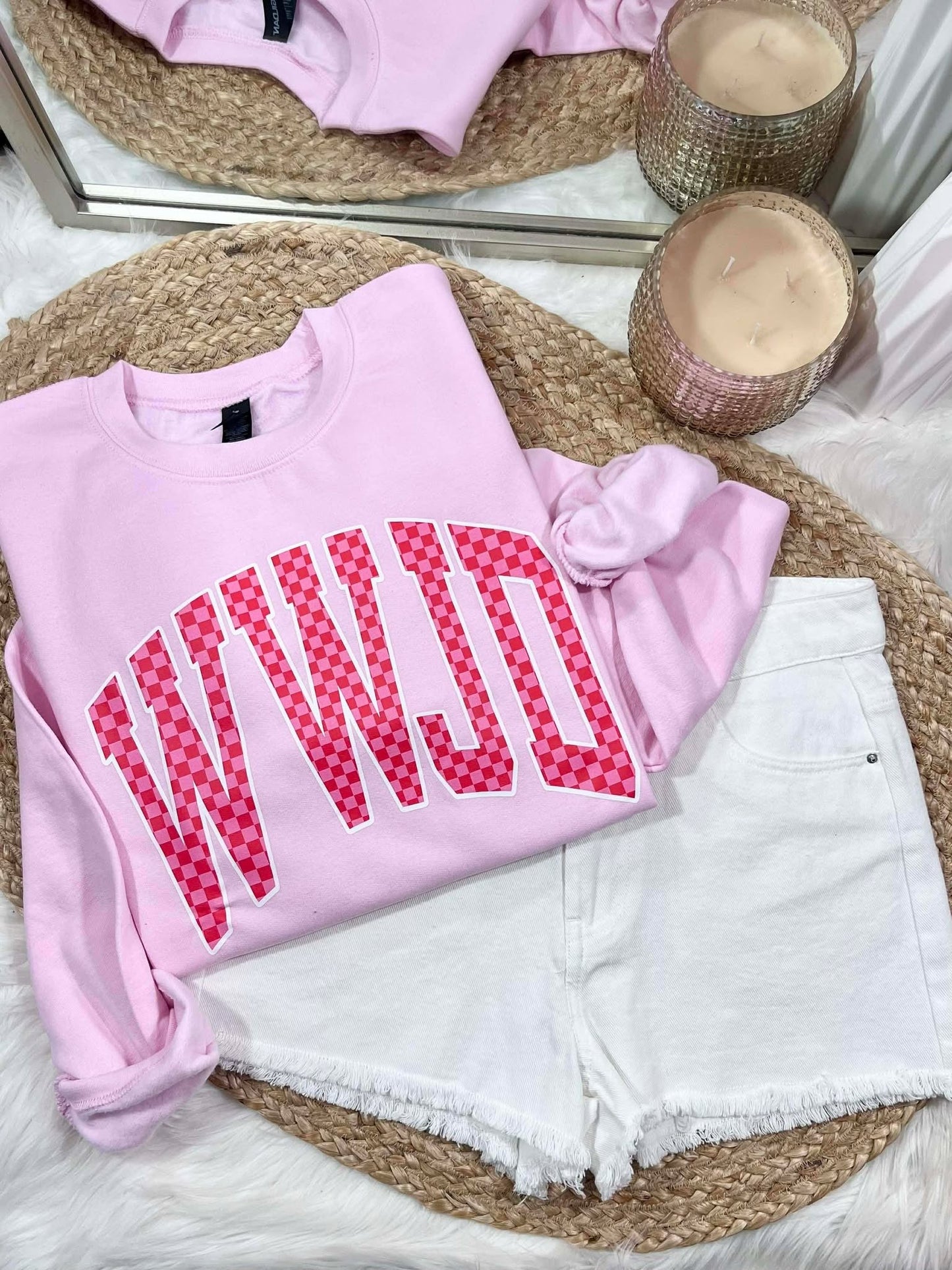 WWJD Checkered DTF Graphic Design
