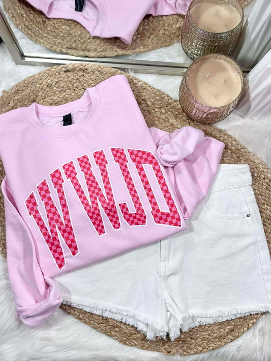 WWJD Checkered DTF Graphic Design