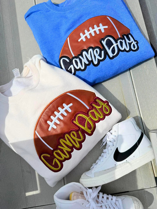Football Jumbo Game Day GAME86 Applique Top