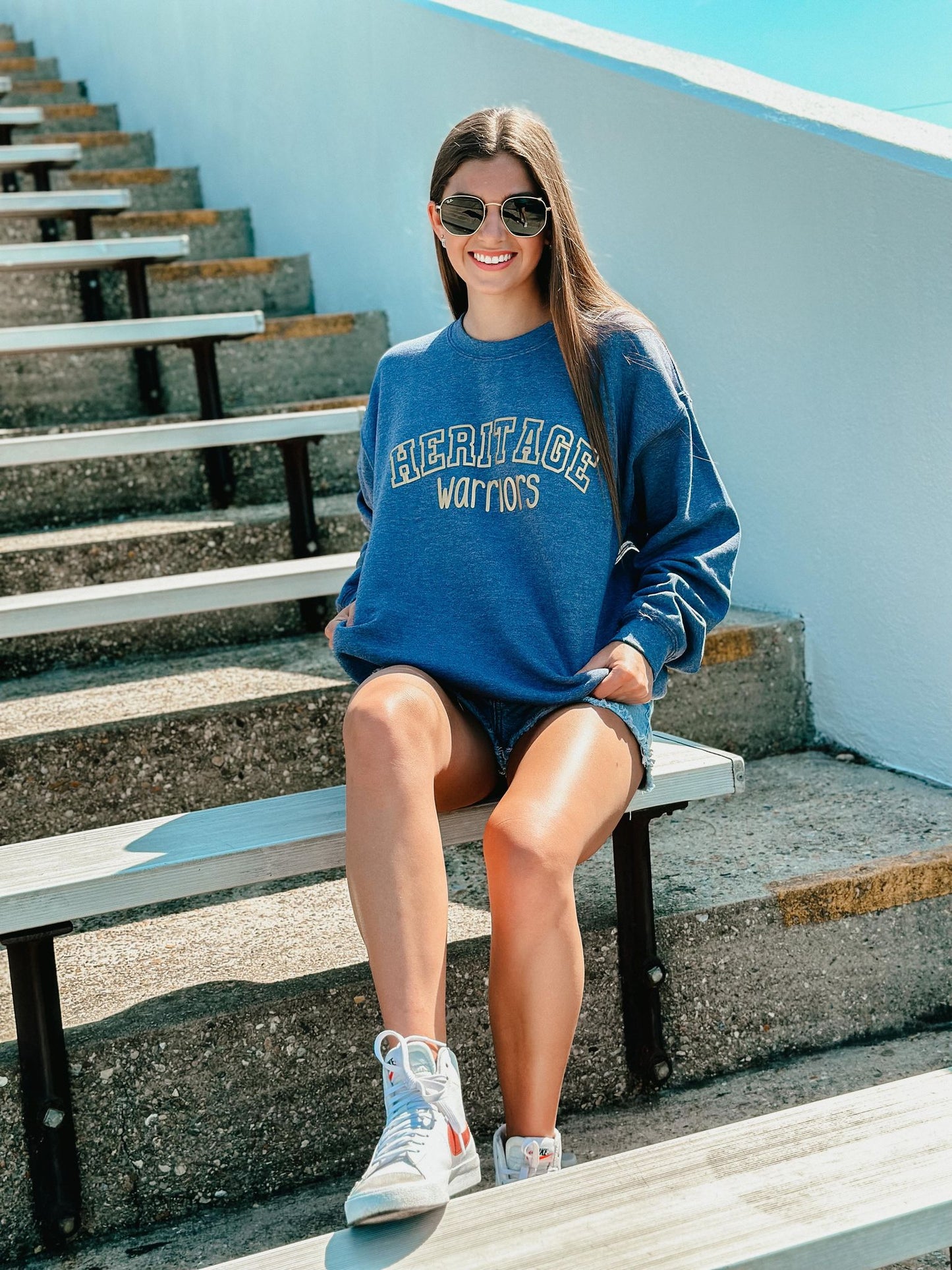 Custom Curved Varsity Puff School Sweatshirt