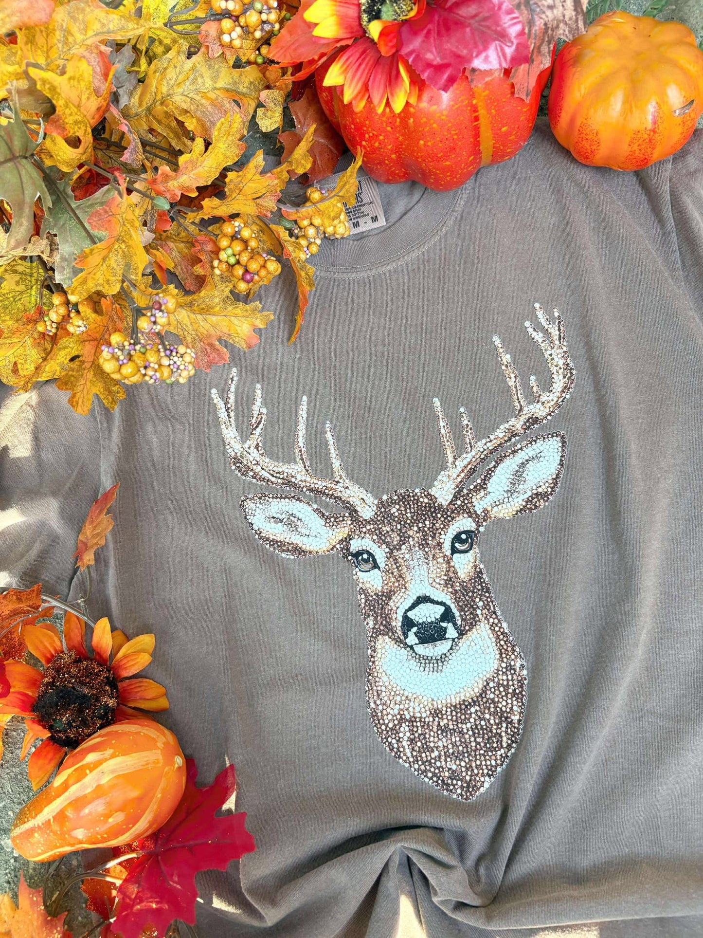 Faux Rhinestone Deer DTF Graphic Tee or Sweatshirt
