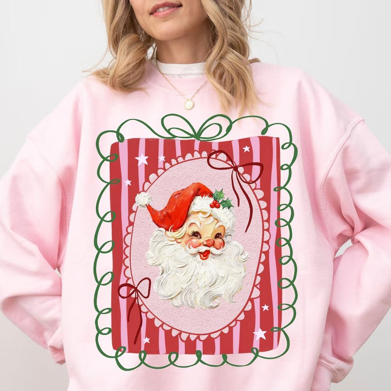 Cutesy Santa Frame DTF Sweatshirt