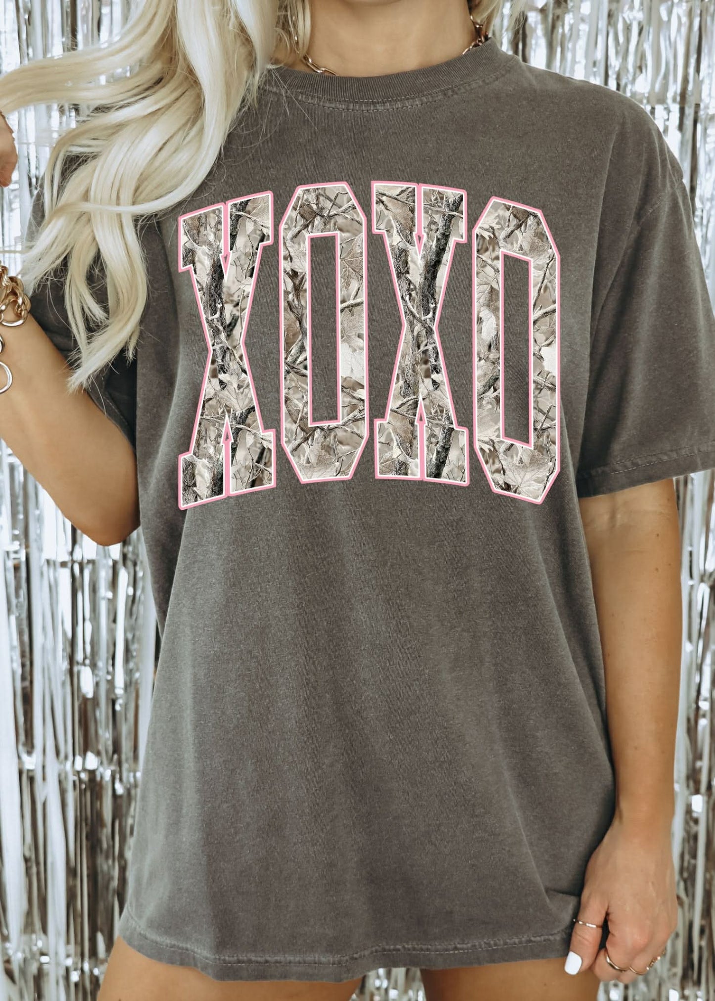 Winter Pink Camo XOXO Tee