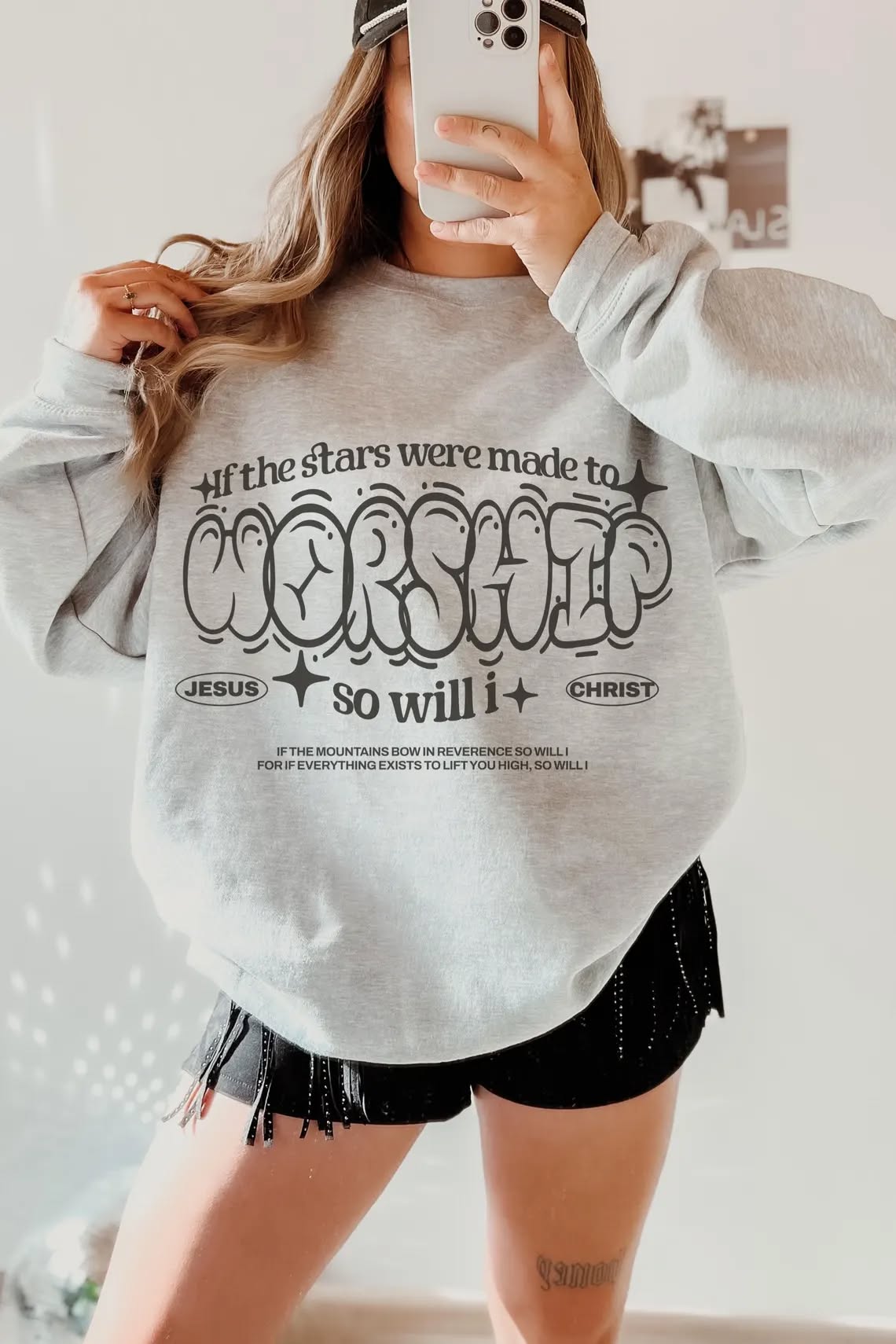 So Will I Worship Graphic DTF Sweatshirt