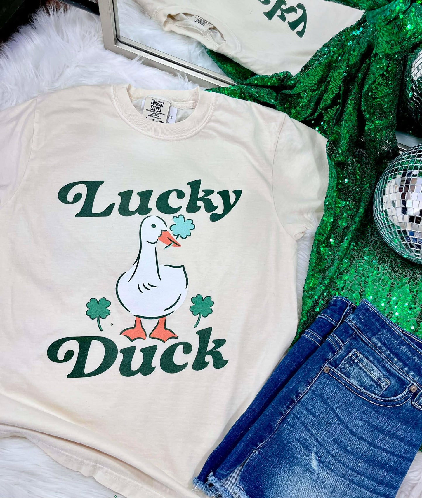 Lucky Duck Clover Graphic DTF