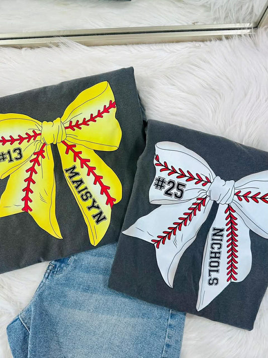 Custom Baseball or Softball Bow DTF Design