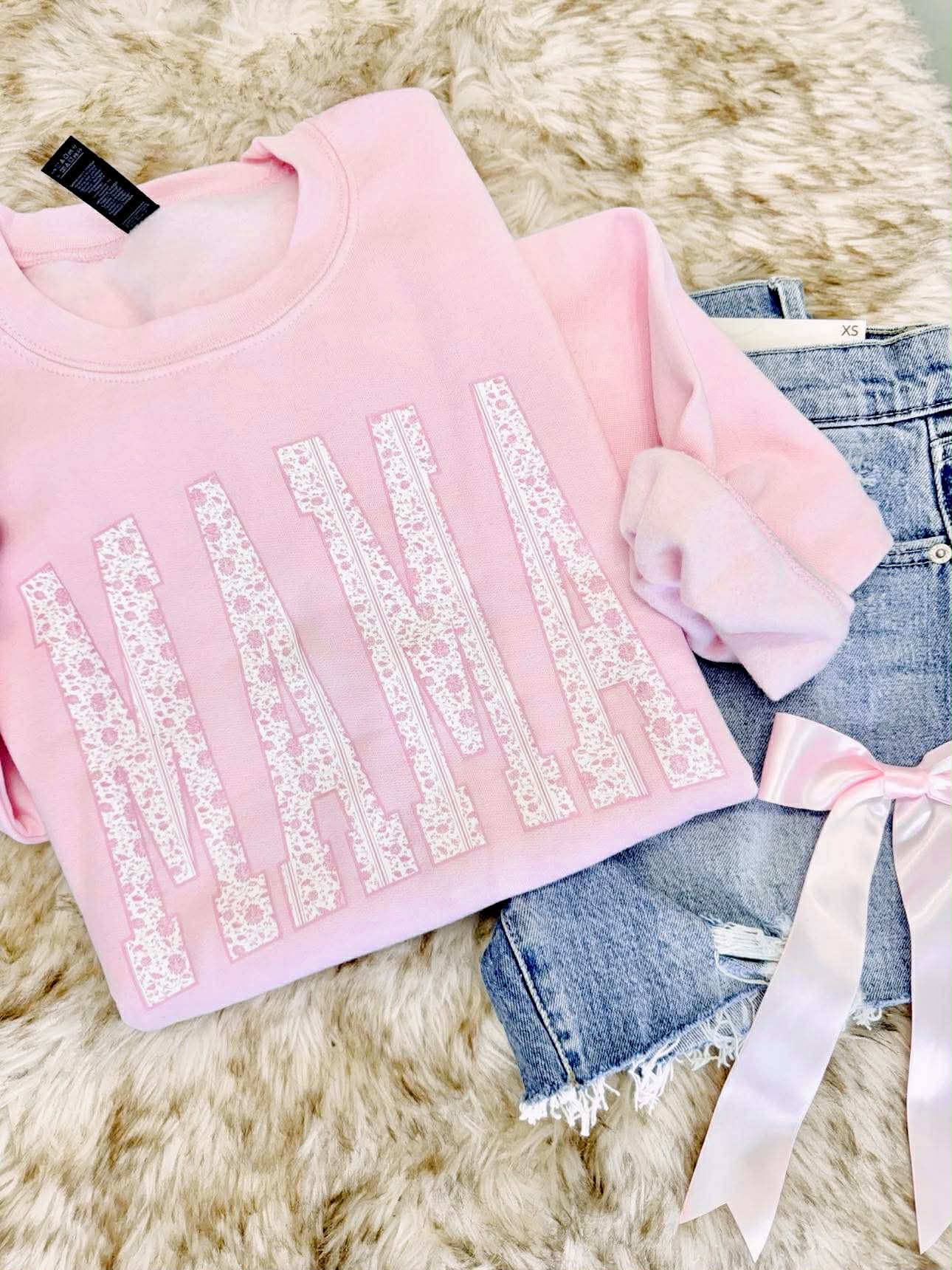 Pink Chino Varsity Mama DTF Graphic Design