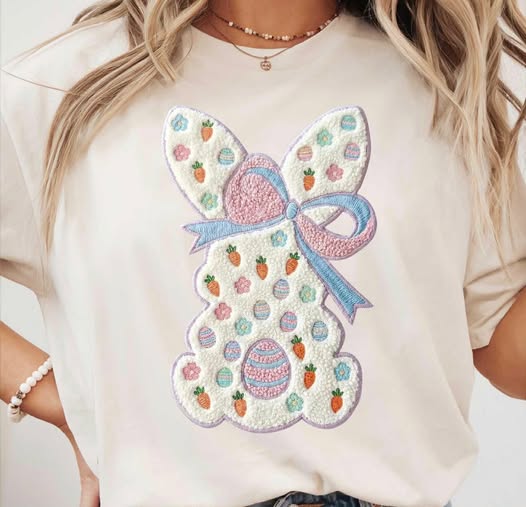 Faux Stitch Bunny DTF Design
