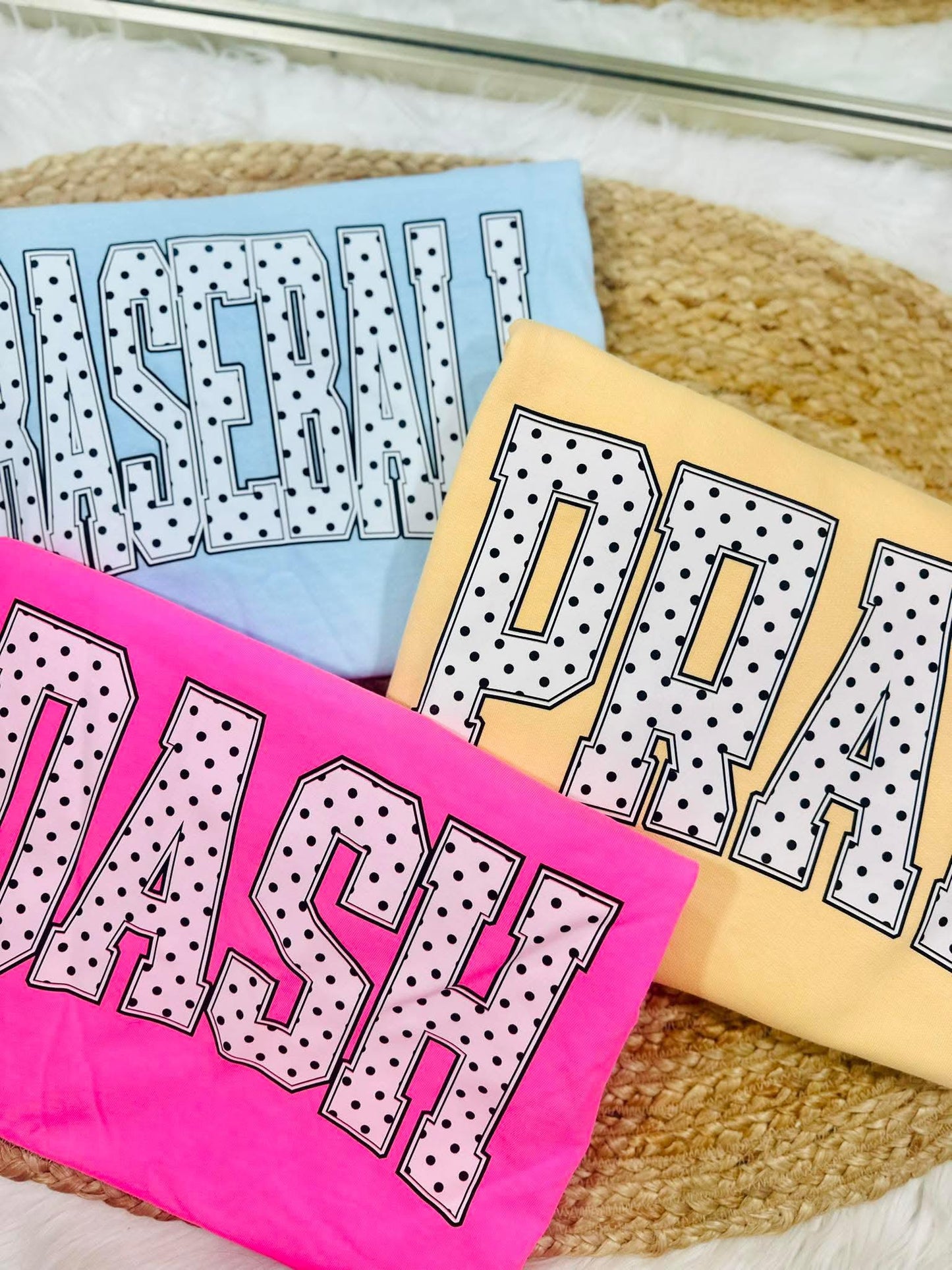 Custom Black & White Polka Dot Arch DTF Design