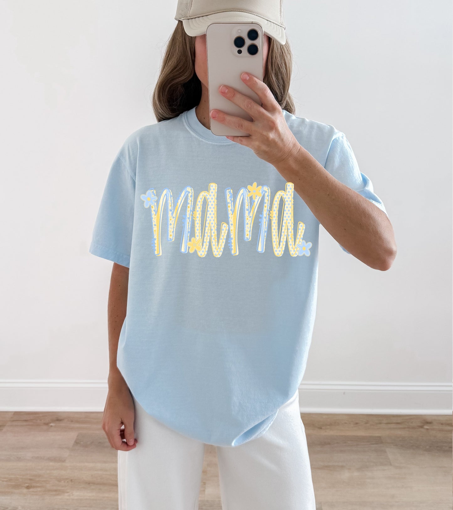 Yellow and Blue Custom Title DTF MAMA51
