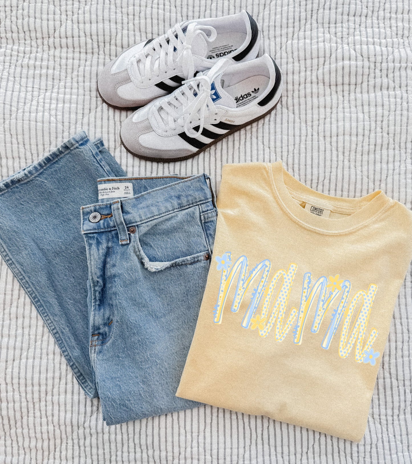 Yellow and Blue Custom Title DTF MAMA51