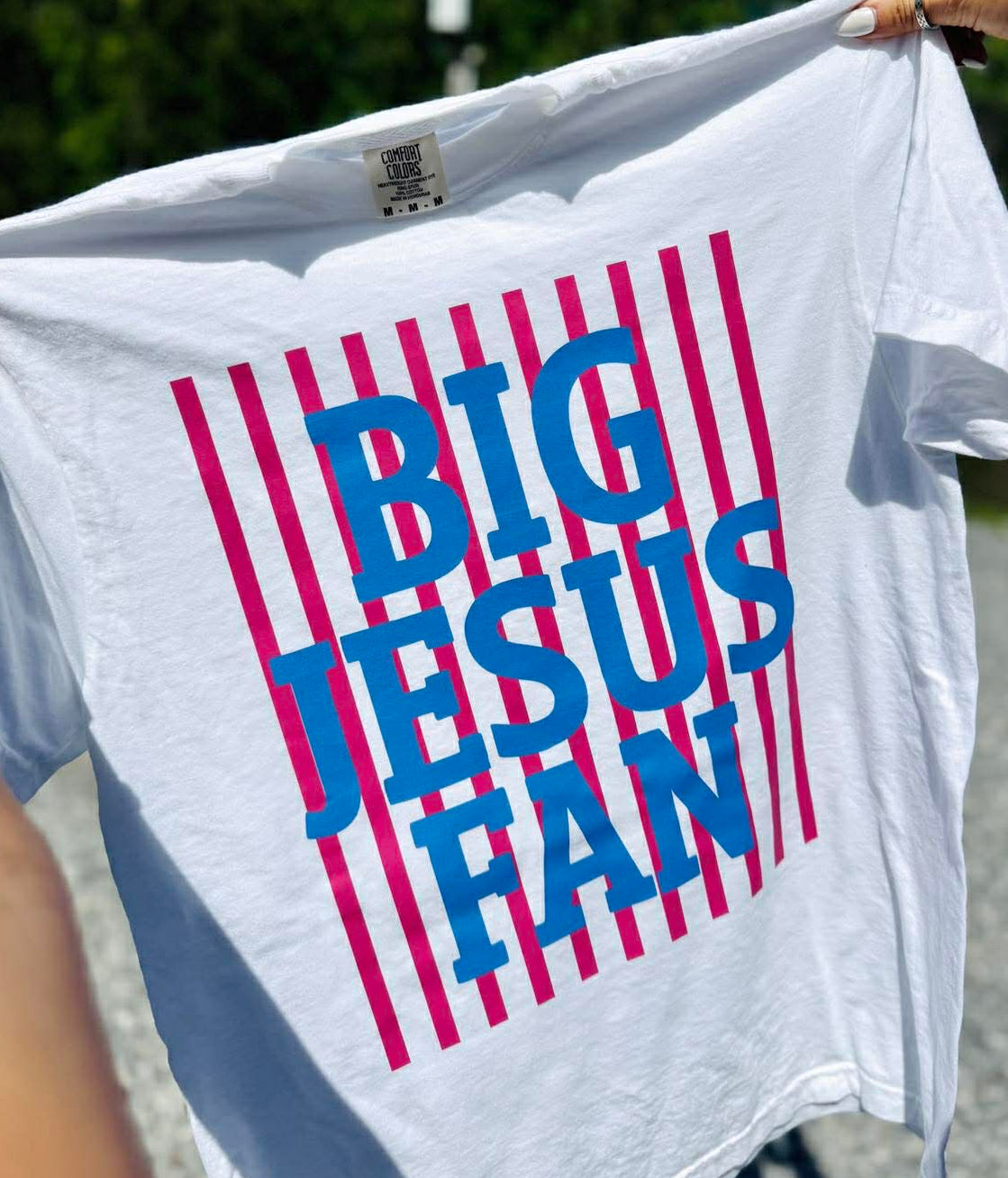 Big Jesus Fan Striped DTF Apparel