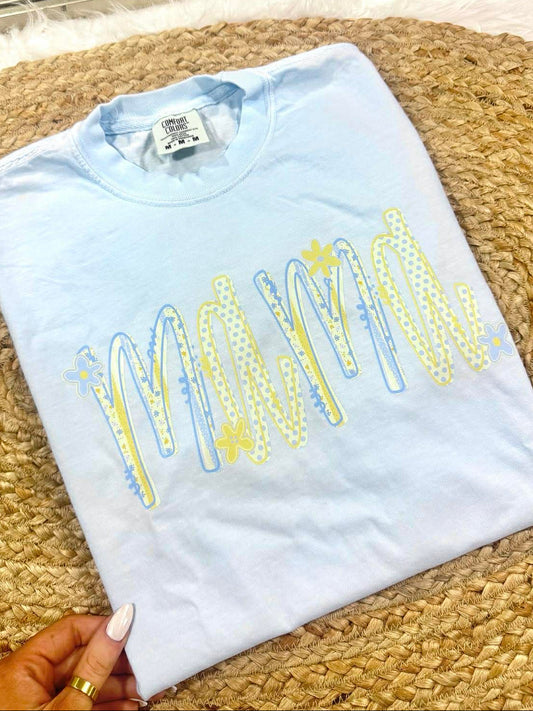 Yellow and Blue Custom Title DTF MAMA51