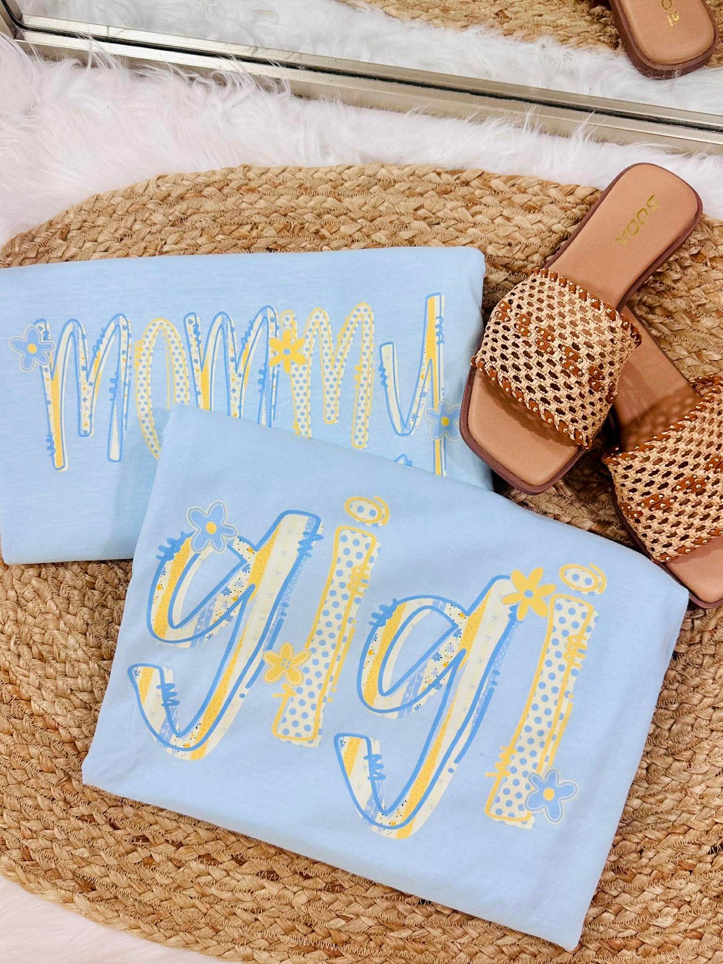 Yellow and Blue Custom Title DTF MAMA51