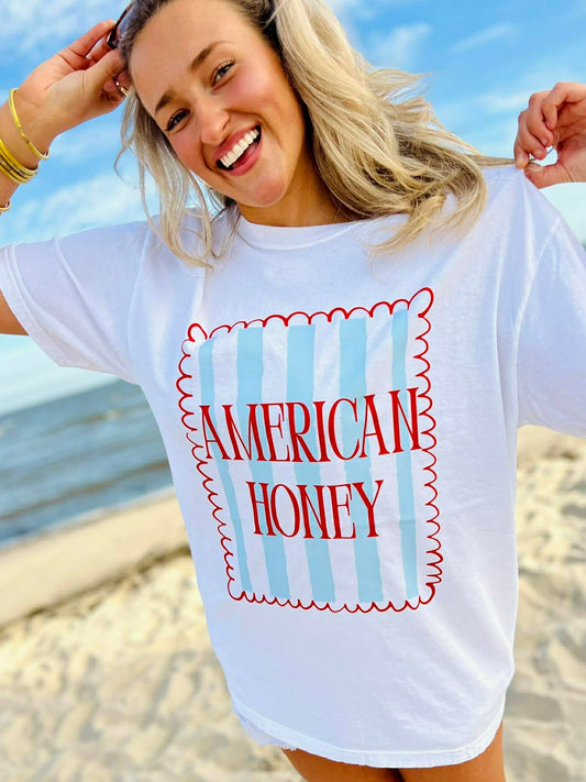 "american Honey" DTF printed White tee