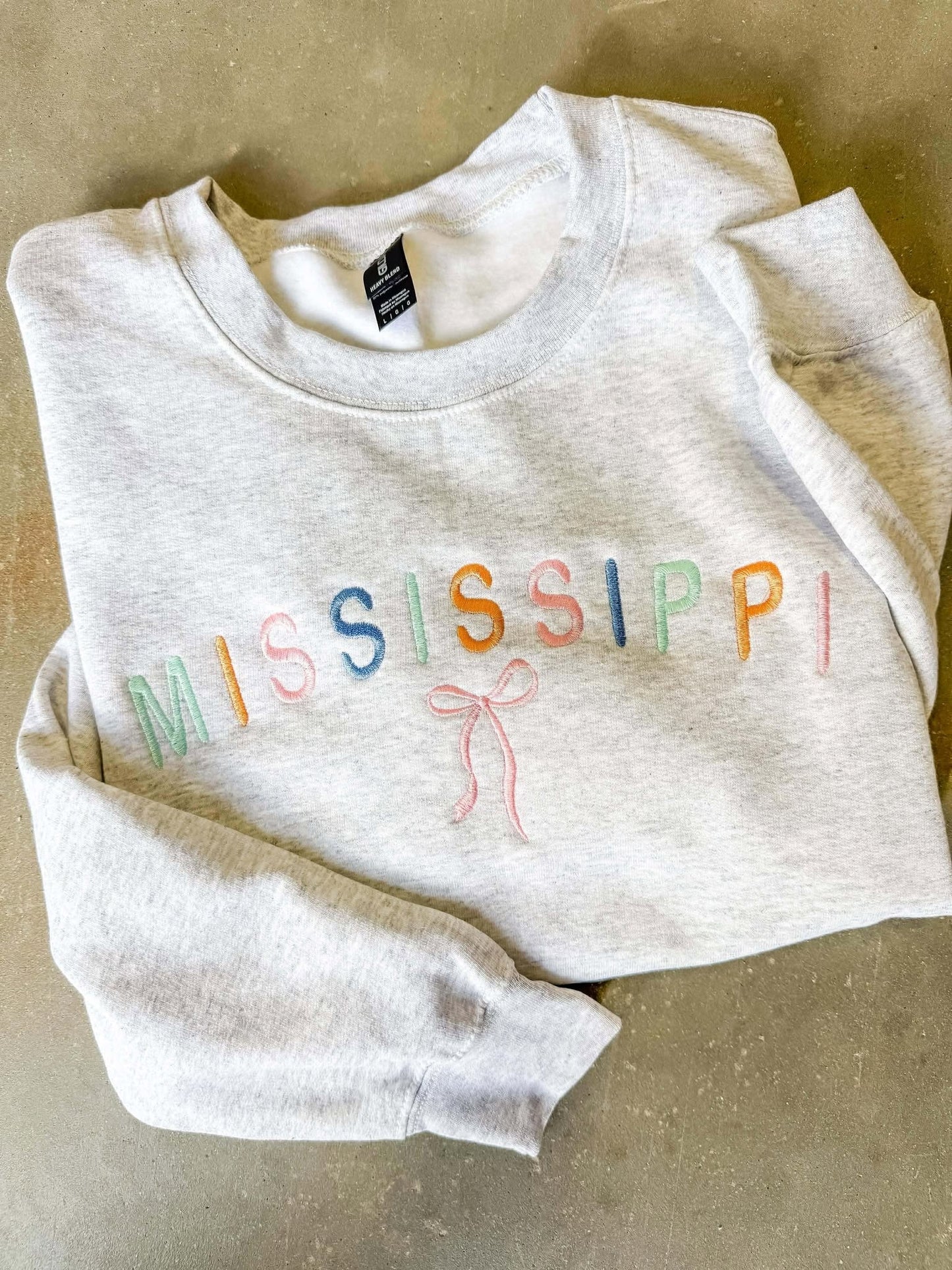Coquette Pastel Bow Arched State Mississippi Thread CUST39