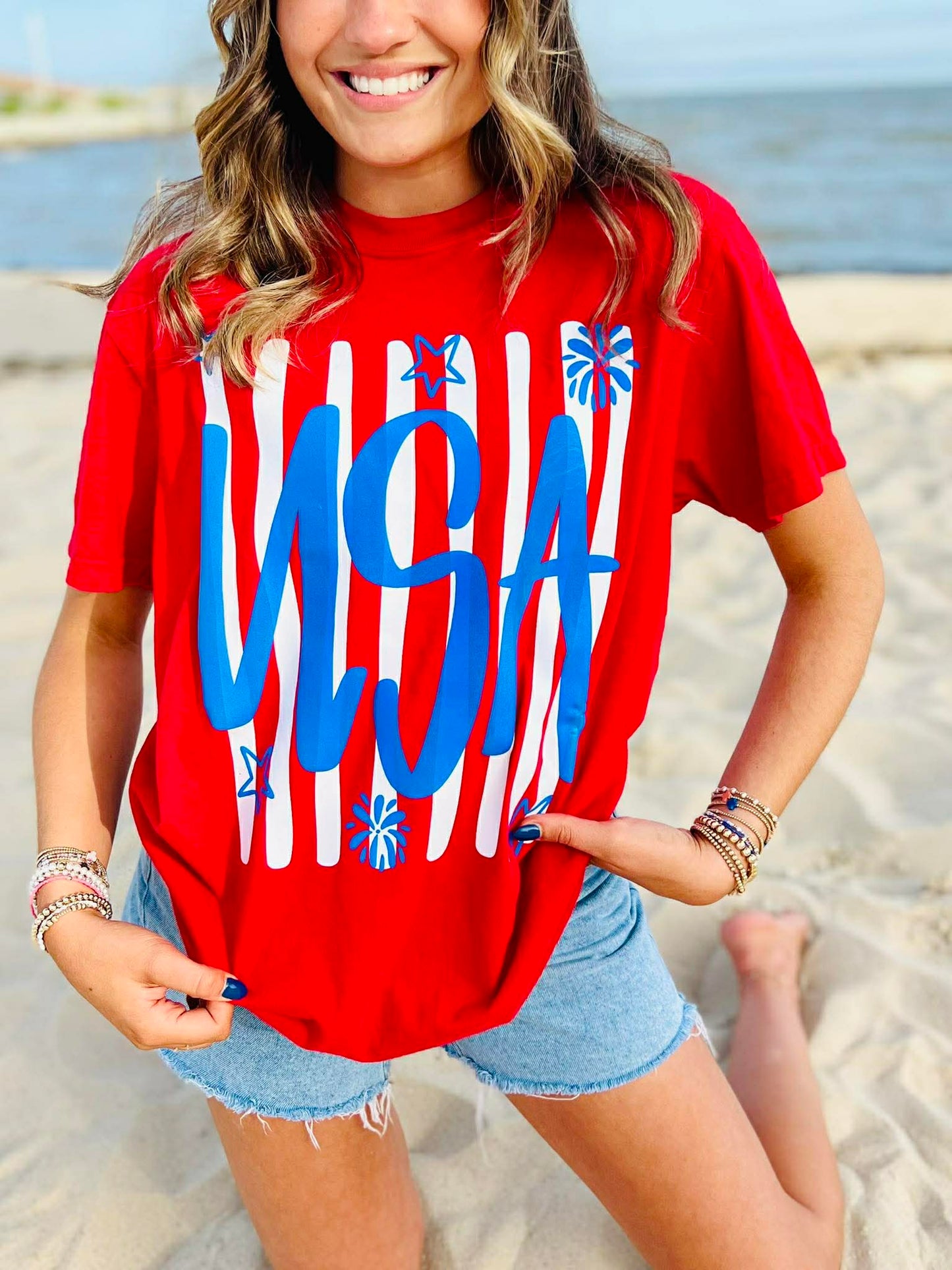 USA Puff and DTF Striped JULY39 Apparel
