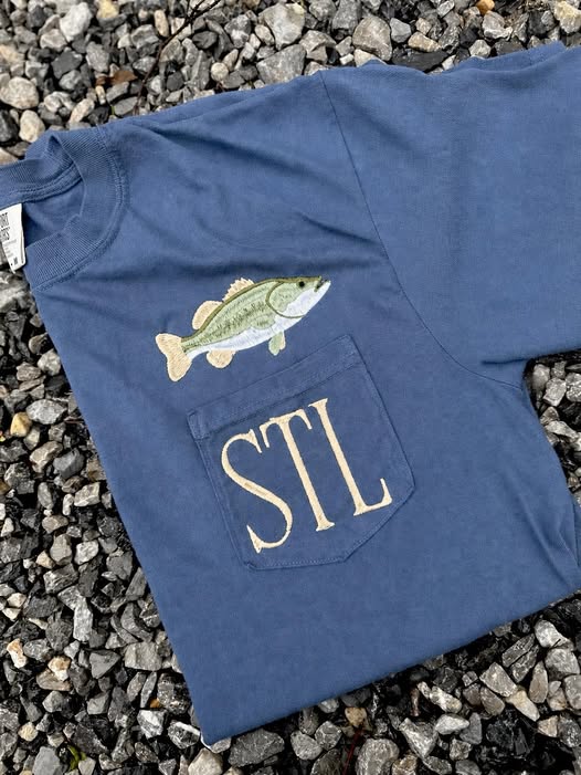 Bass Pocket Tee Initials Embroidery
