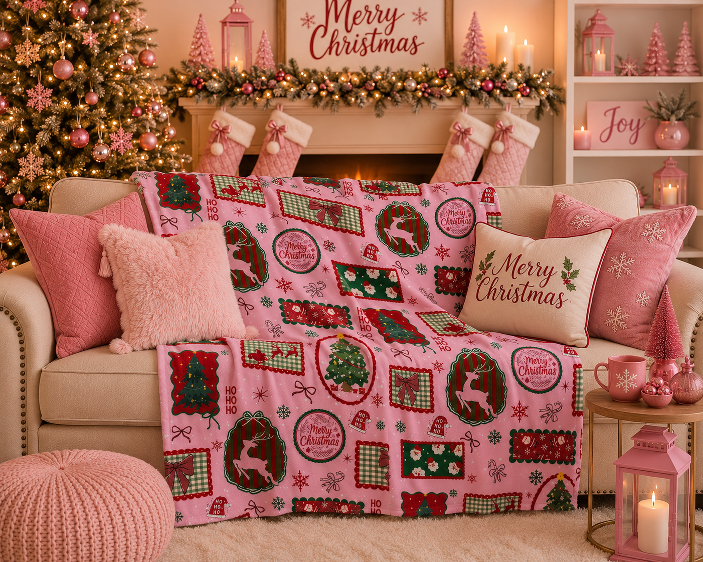 Pink Christmas Blanket *Pre Order*