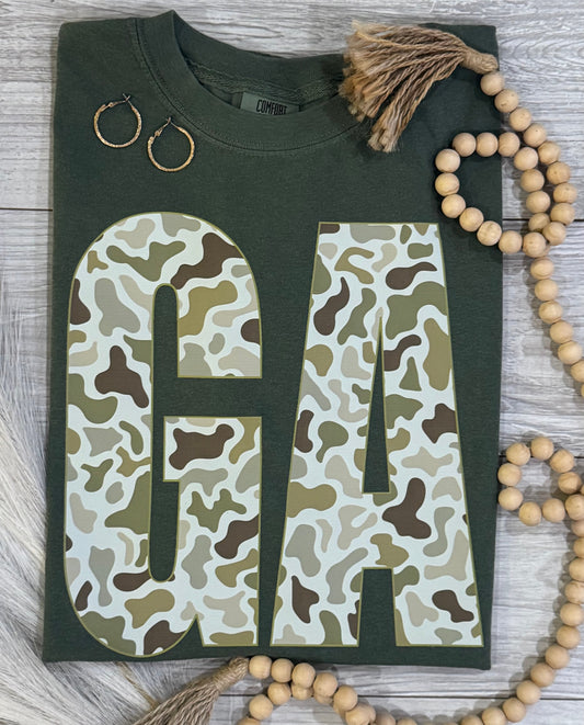 GA Camo State Tee