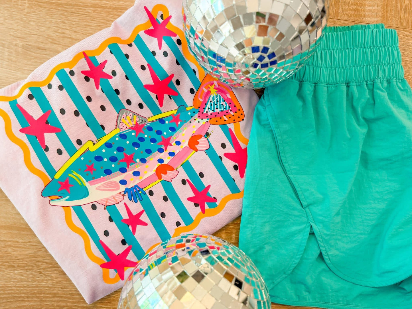 Colorful Coastal Fish Graphic Tee | Bright Beach Boutique Shirt | Summer Lake Day Graphic Tee | Fun Southern Fish T-Shirt
