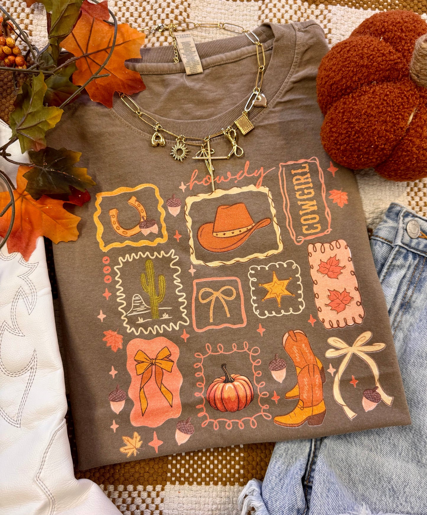 Western Fall Collage Tee/Muscle Tank