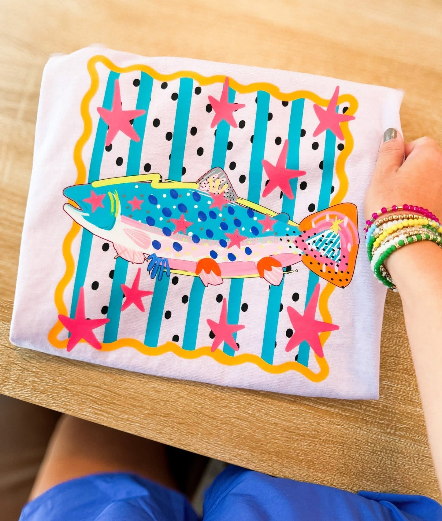 Colorful Coastal Fish Graphic Tee | Bright Beach Boutique Shirt | Summer Lake Day Graphic Tee | Fun Southern Fish T-Shirt