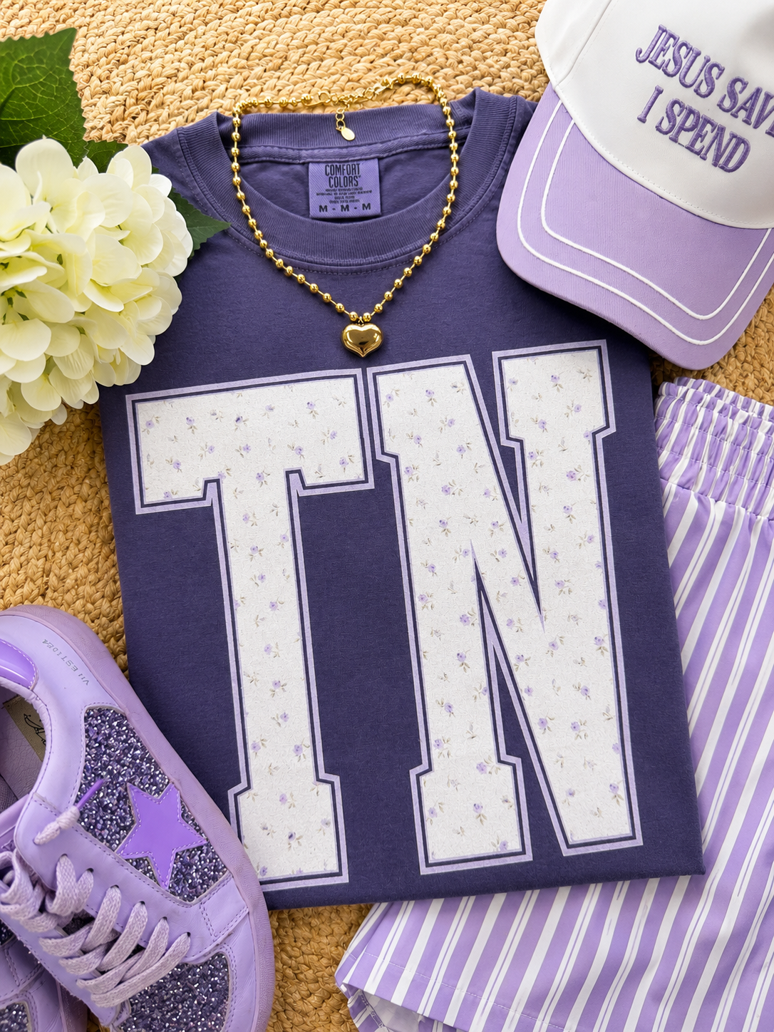 TN Purple Floral State Tee
