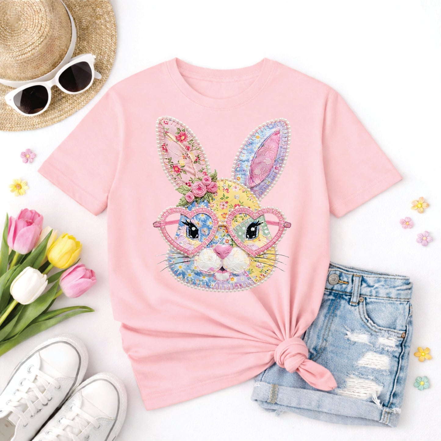 Floral Pearl Bunny Tee