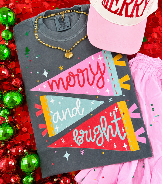 Merry and Bright Flags Tee/Long Sleeve