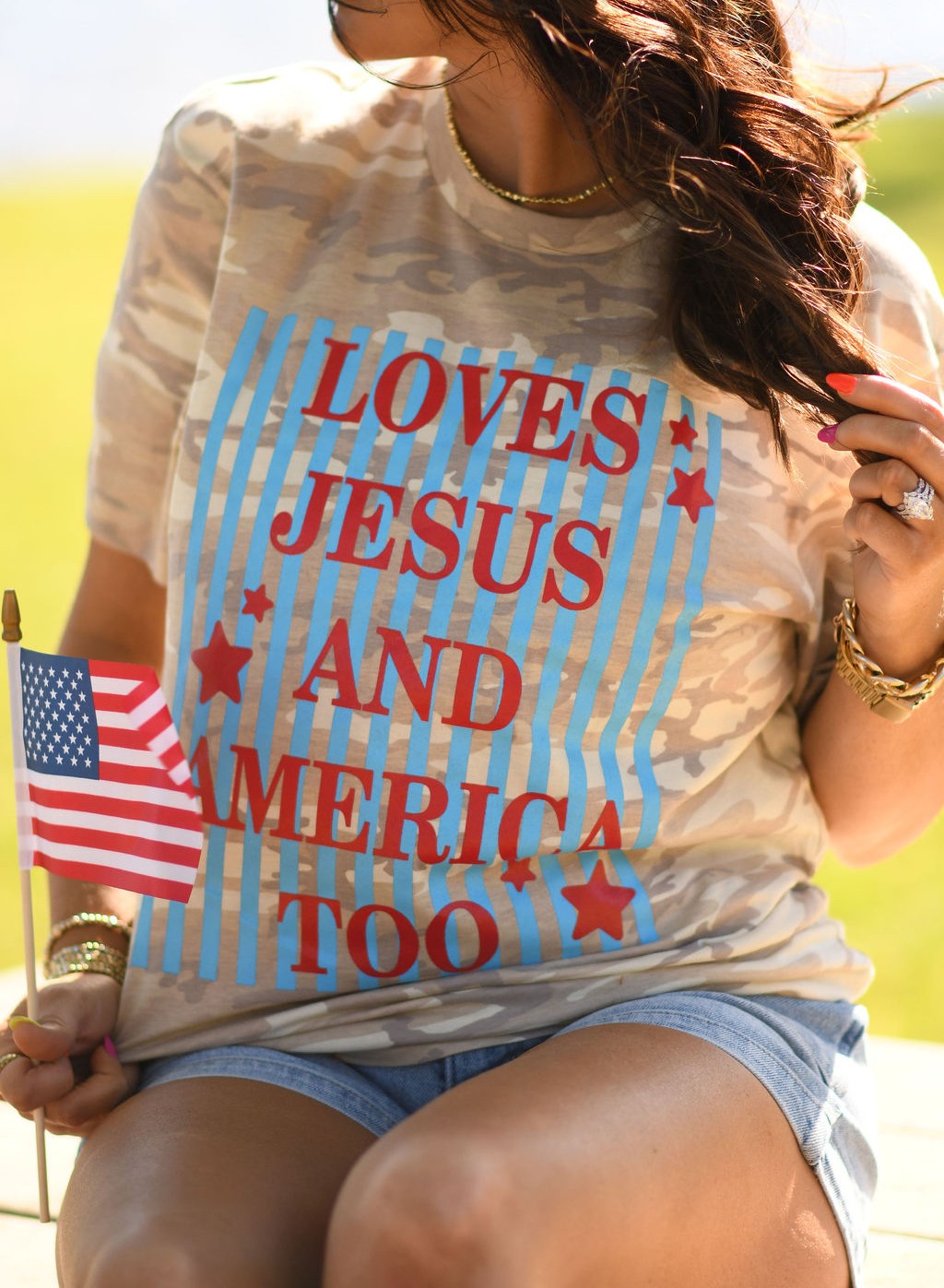 **SALE** RTS Loves Jesus And America Too Camo Tee