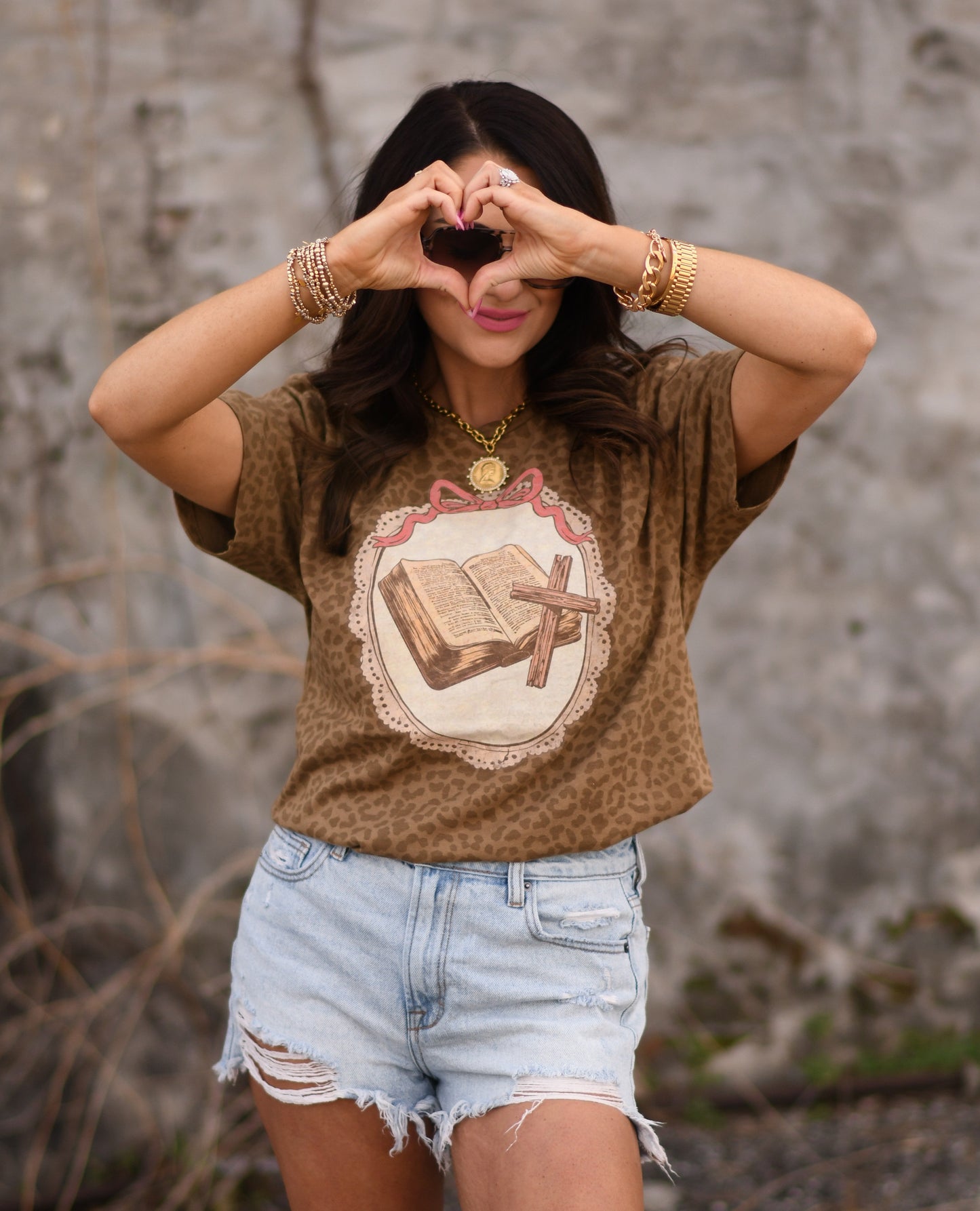 Bible Cross Leopard Tee