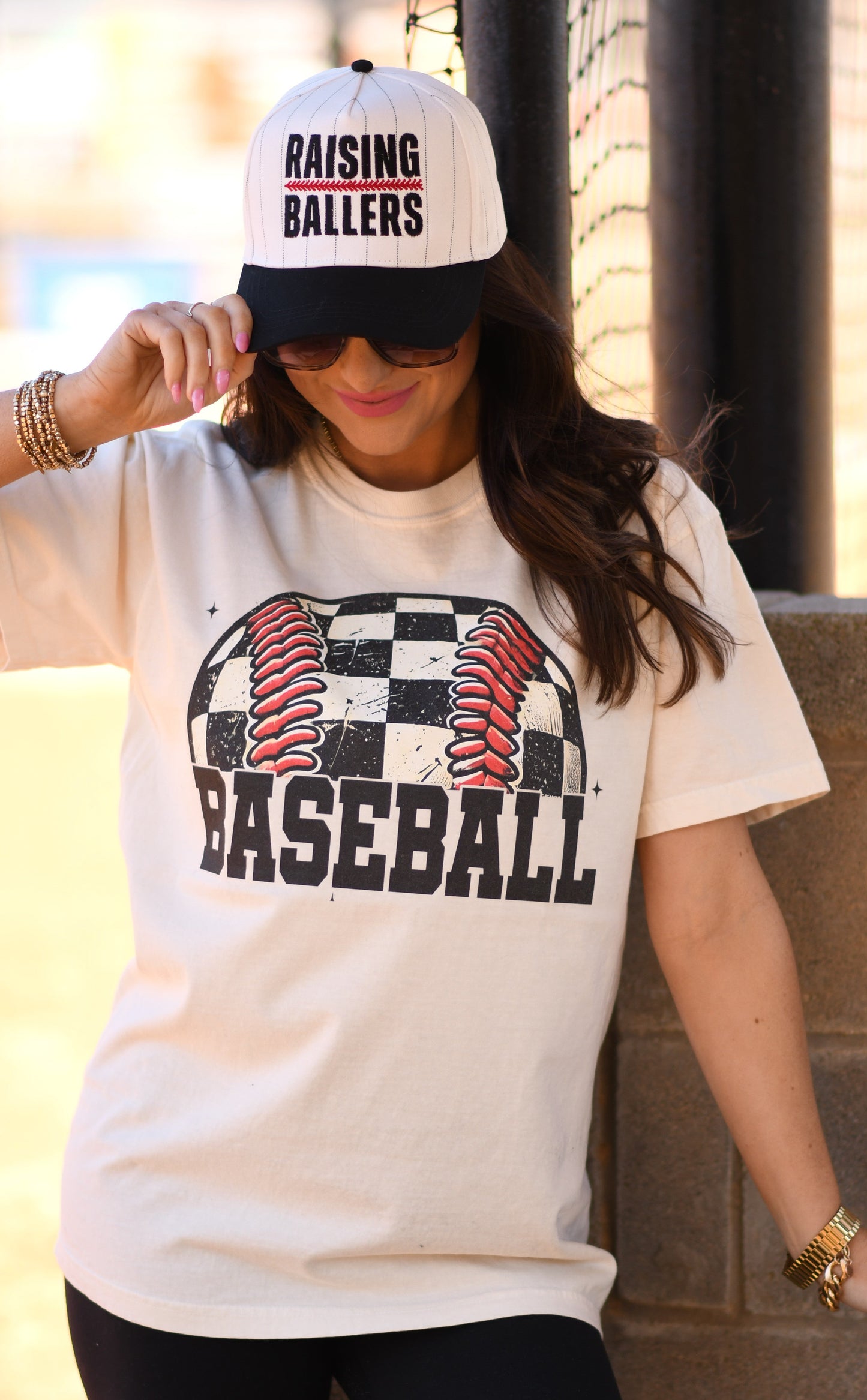 Checkered Baseball Tee