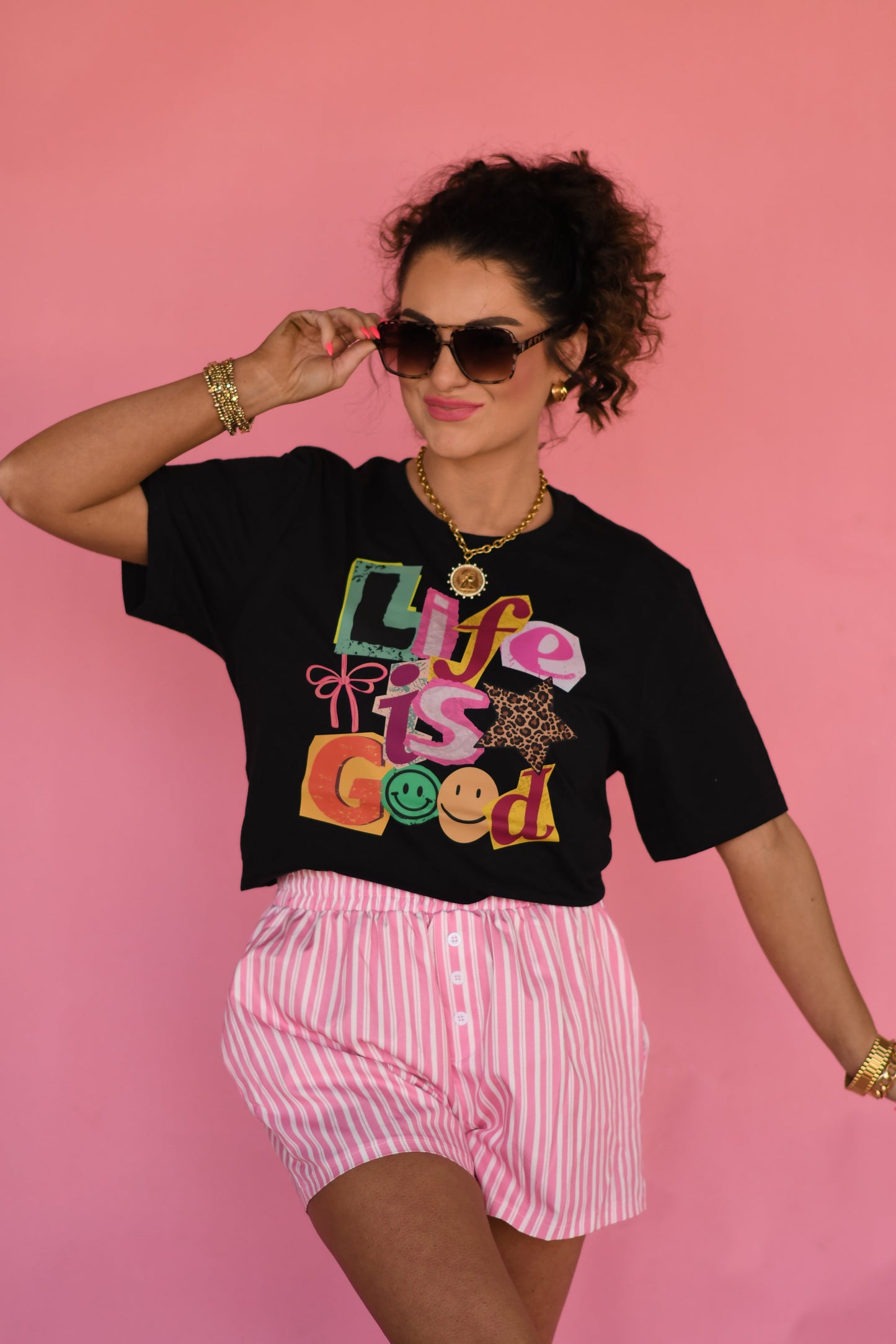 Life Is Good Stickers Tee