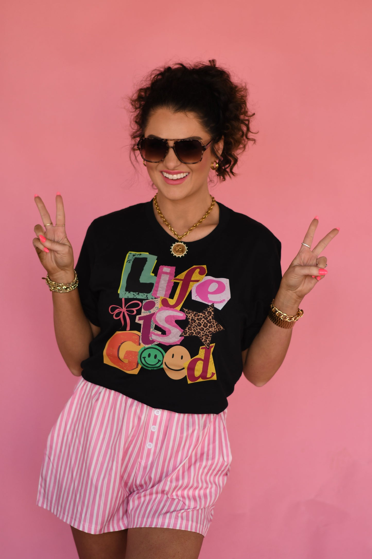 Life Is Good Stickers Tee
