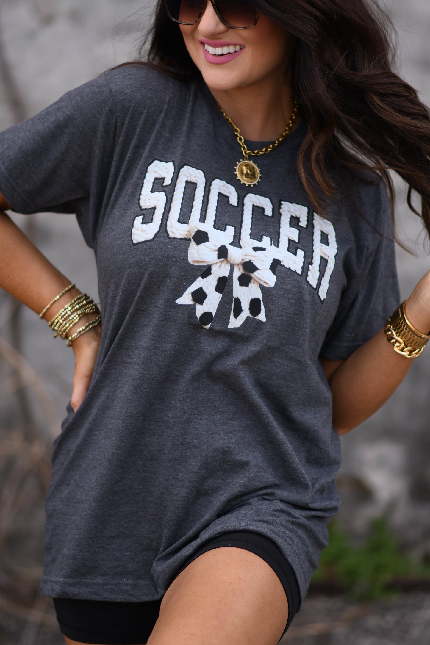 Faux Yarn Bow Soccer Tee