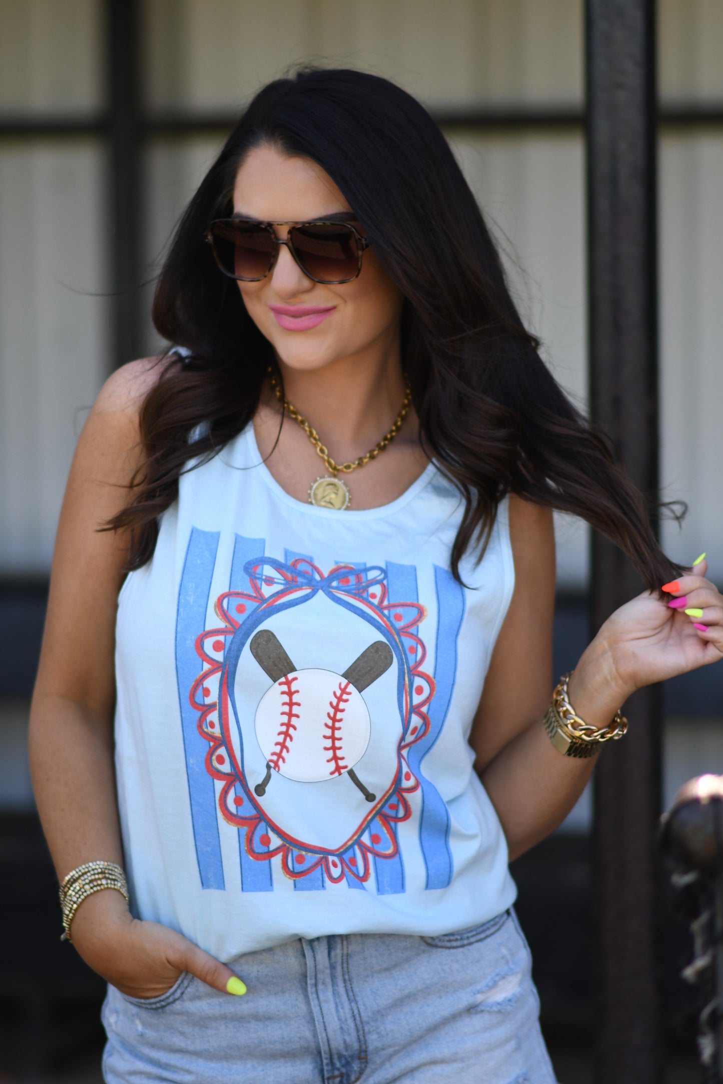 Baseball Stripes Tank/Tee